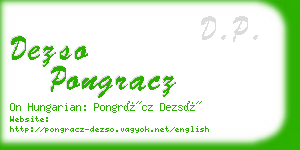 dezso pongracz business card